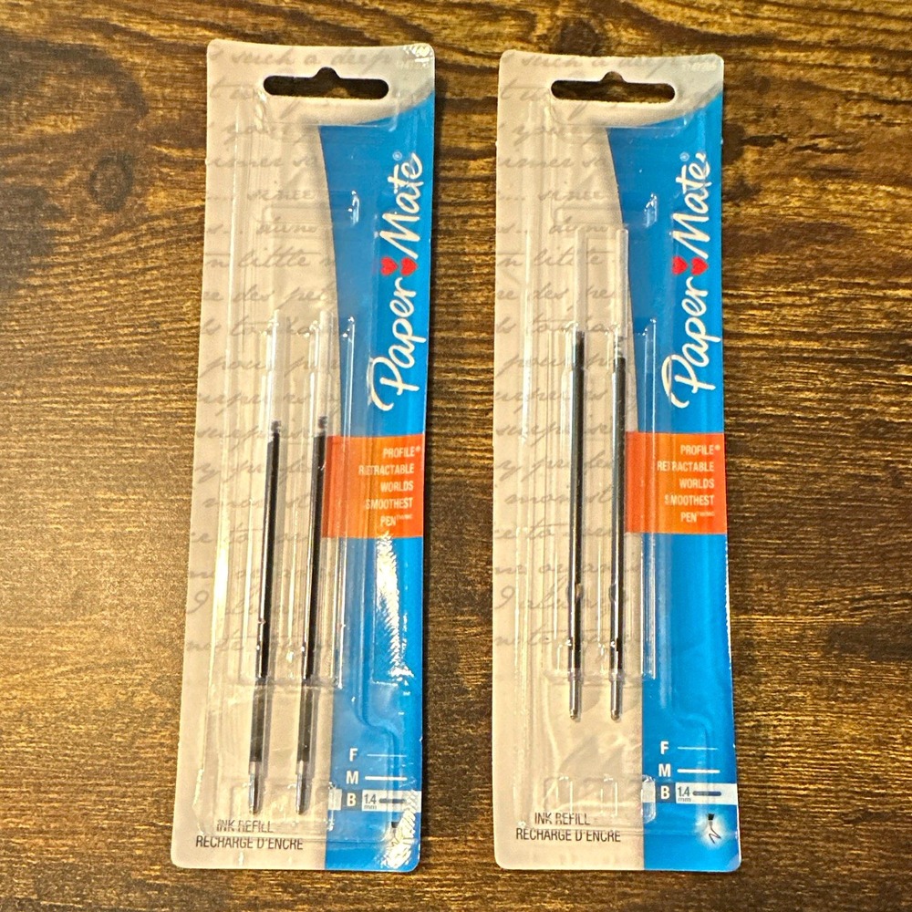 Paper Mate Profile Retractable Ballpoint Pen Refills Black Ink Bold 2 Pk (2 ea)